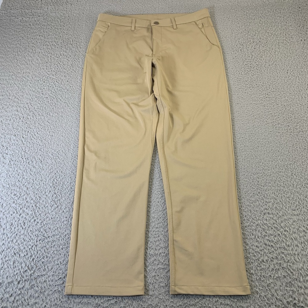 Barbell Apparel Chino Pants Mens 32x30 Beige Performance Train Gym Stretch Golf‎